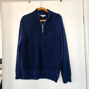 Navy Blue Quarter Zip Sweater